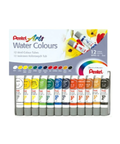 Pentel Arts Water Colour Tubes - 12 Colours