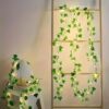 3M/ 30 LED VINES with FAIRY LIGHTS for room decoration, Artificial Plants String Light Green Leaf Ivy Vine, rose leaf vine Fairy Light String Maple Leaves Lamp Garland
