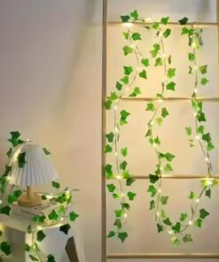 3M/ 30 LED VINES with FAIRY LIGHTS for room decoration, Artificial Plants String Light Green Leaf Ivy Vine, rose leaf vine Fairy Light String Maple Leaves Lamp Garland